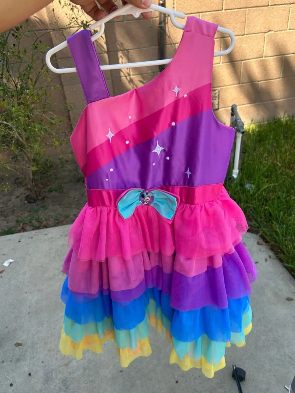Disneyland resort 70th anniversary Rainbow Tulle Party Dress for Girls